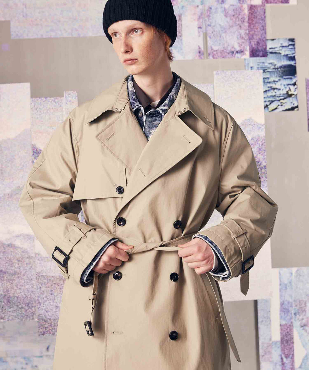 Italian Dead Stock Fabric】Dress-Over Trench Coat