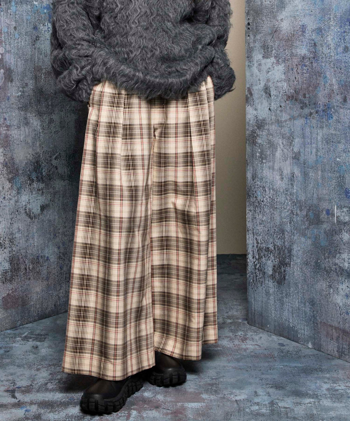 【Italian Dead Stock Fabric】Baggy Wide Pants