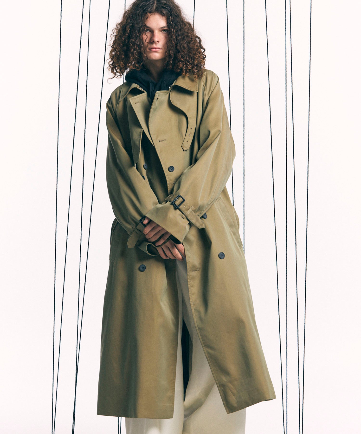 120/2/2/2/2/2/SUVIN Cotton Gabardine Prime-Over Trench Coat