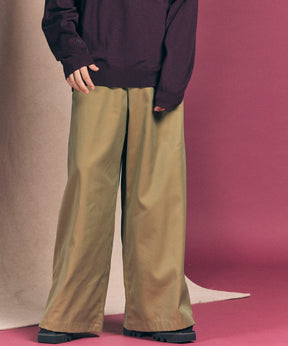 120/2/2/2/2/2/SUVIN COTTON GABARDINE BUGGY WIDE PANTS