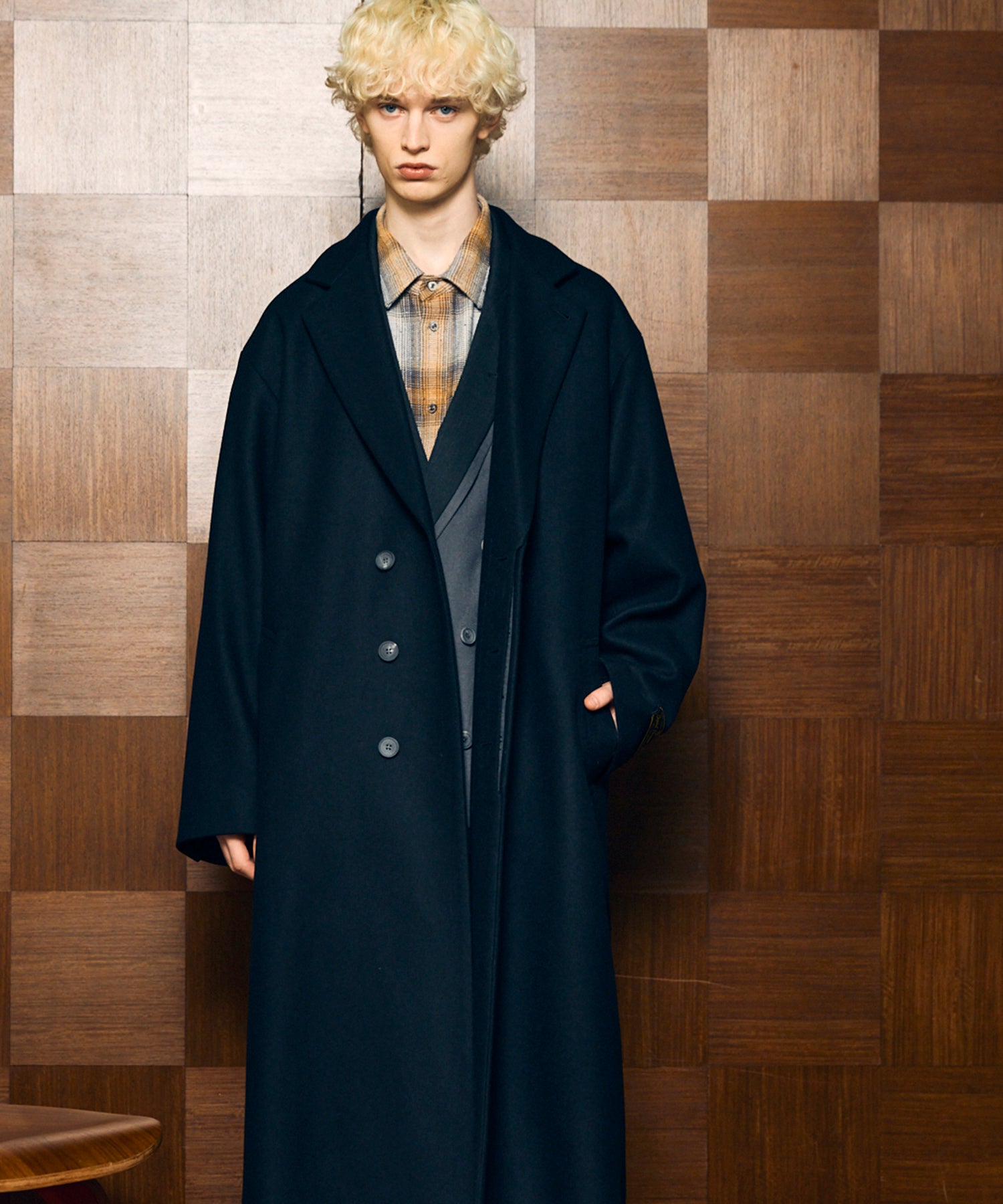 Super170s Prime-Over Melton Chesterfield Coat