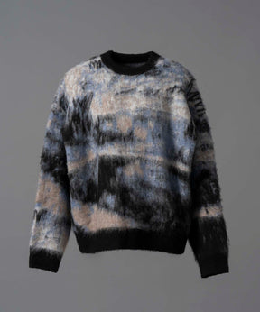 [24AW Pre-Order] Prime-Over Landscape Painting Crew Neck Knit Pullover