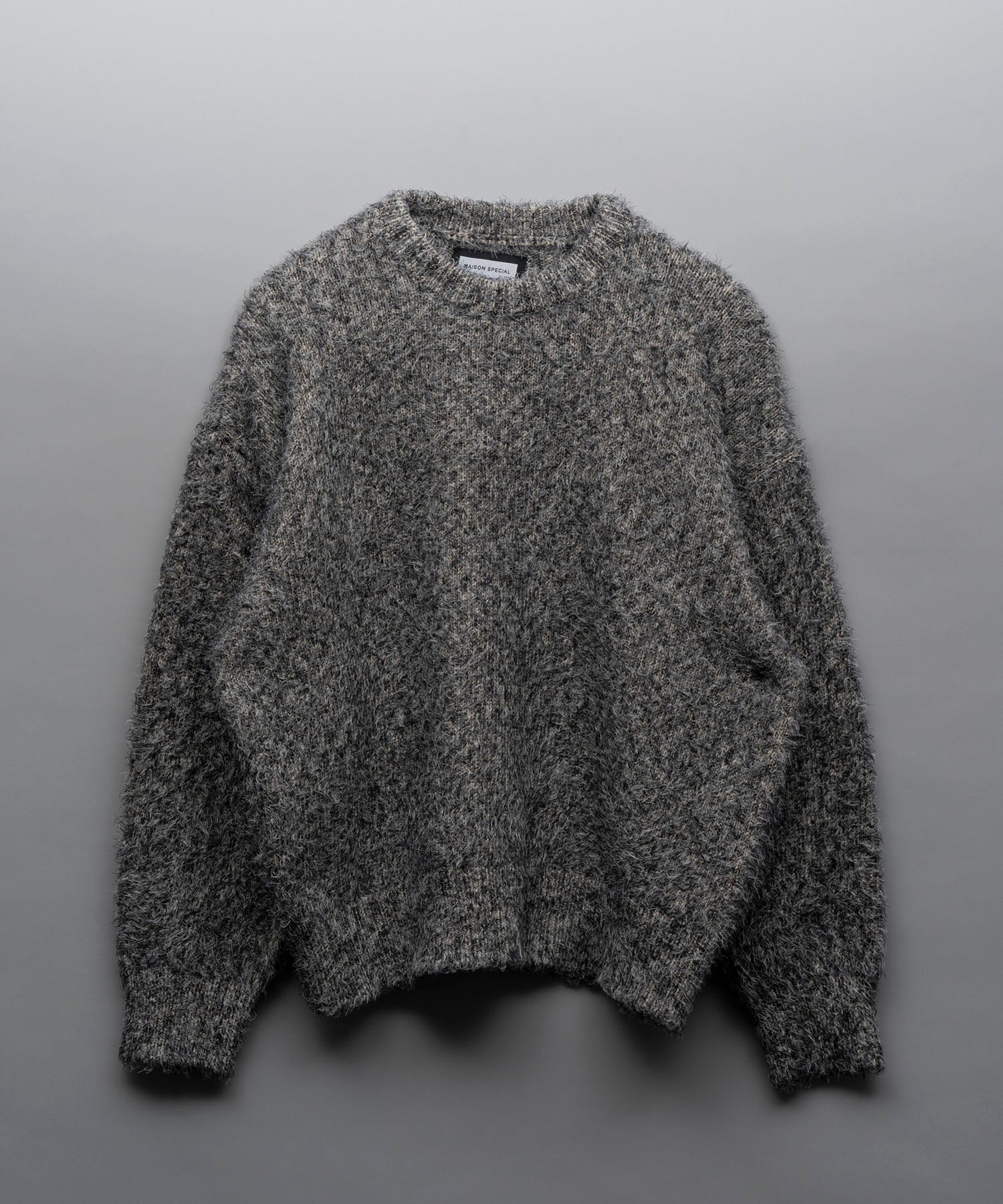 [24AW Pre-Order] MOKOMOKO GRADATION BORDER PRIME-OVER CREW NECK KNIT PULLOVER (copy)