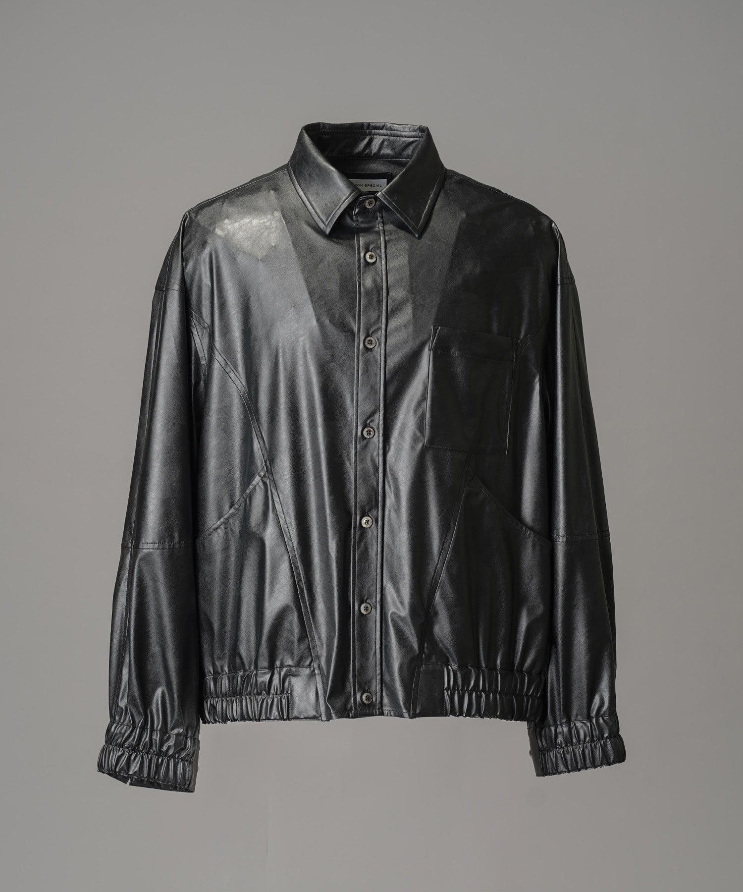 Curve Switching A Light Eco Leather Shirt