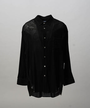 프라임 오버 플록 프린트 일반 칼라 셔츠 코트