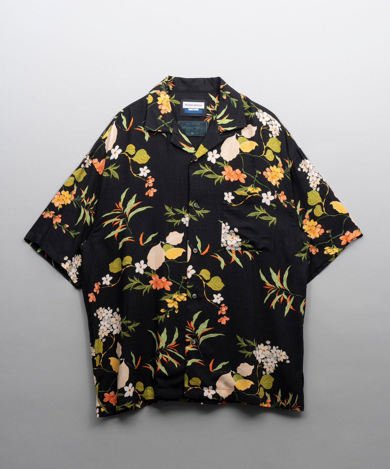 [Italian Dead Stock Fabric] Prime-Over Short Sleeve Open Collar Shirt