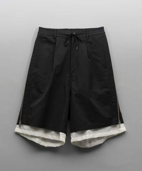 【PRE-ORDER】Side Zip Layering Wide Short Pants