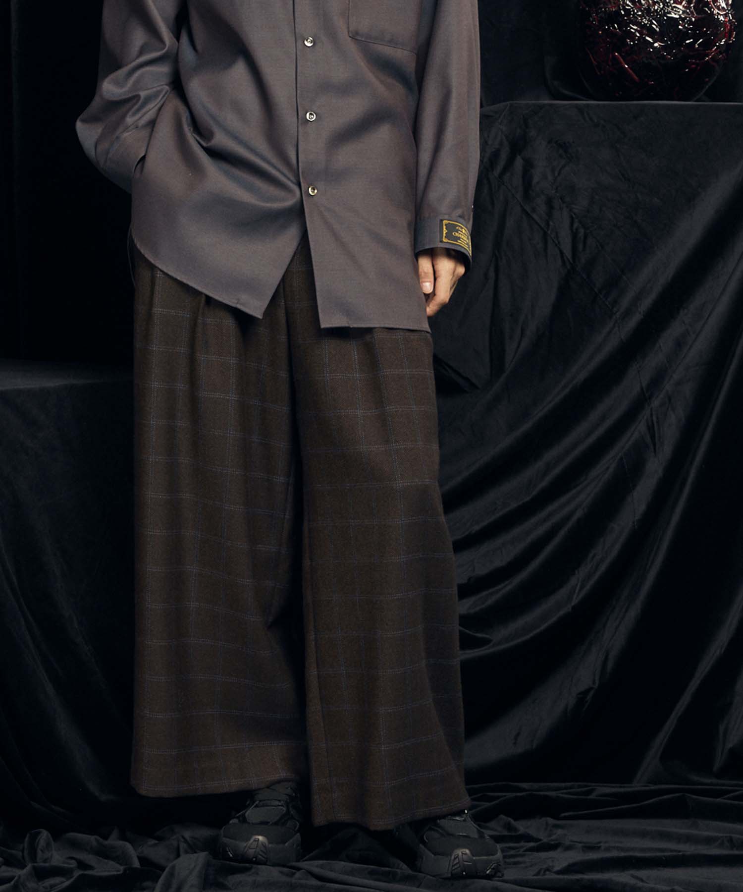 [Italian Dead Stock Fabric] Baggy Wide Pants