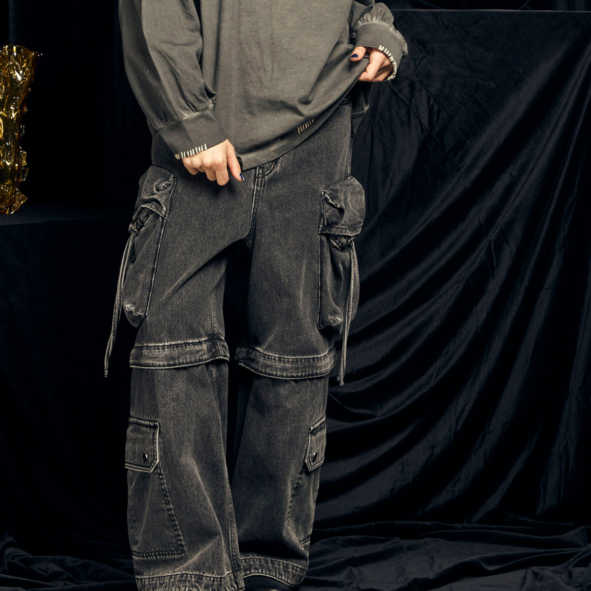 PRE-ORDER】Big Pocket 2WAY Buggy Denim Cargo Pants