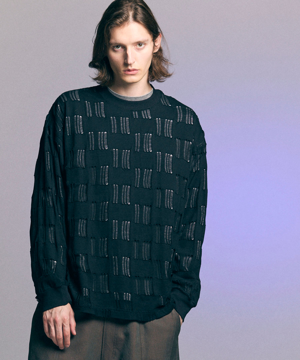 [24AW 사전 주문] Jacquard Prime-Over Crew Neck Knit Pullover 점검