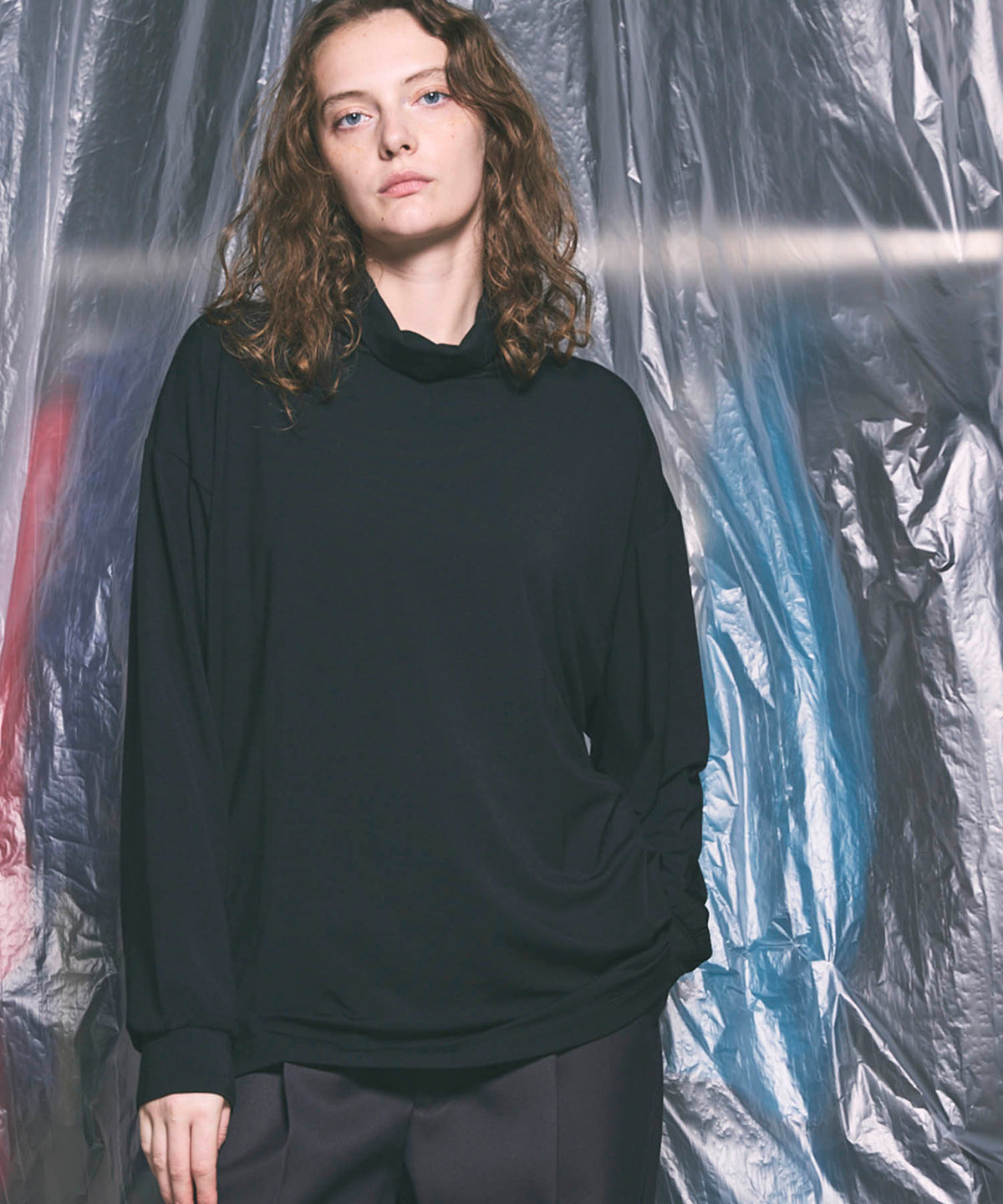 Modal Prime-Over Turtle Neck Long Sleeve T-Shirt