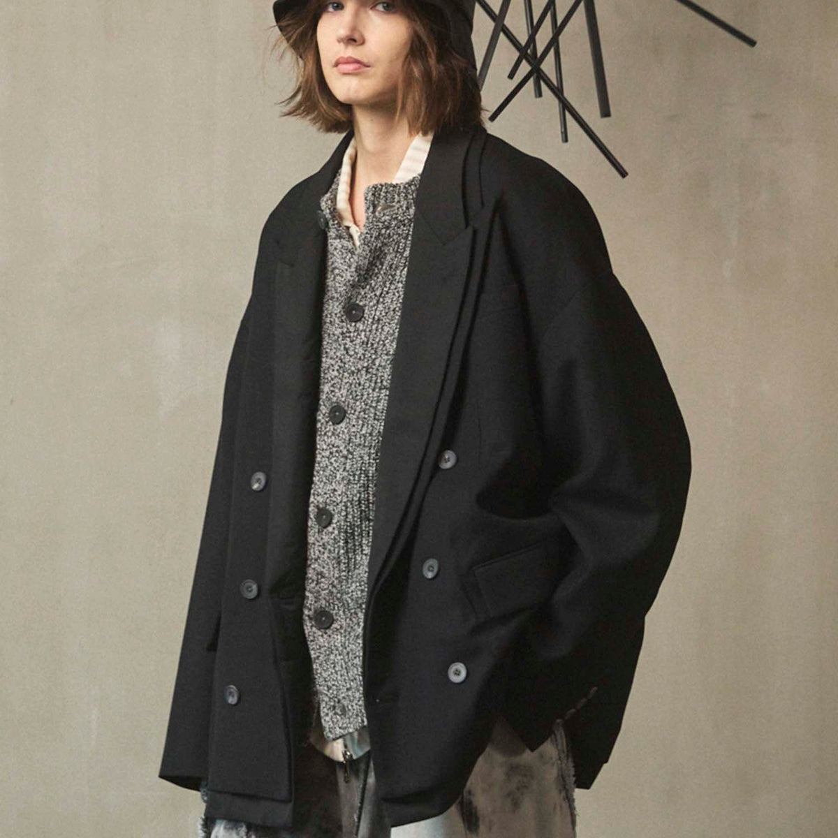 Prime-Over Layering Double Breasted Tailored Jacket