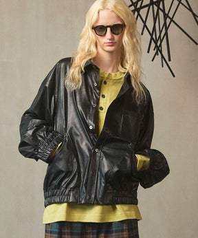 Curve Switching A Light Eco Leather Shirt