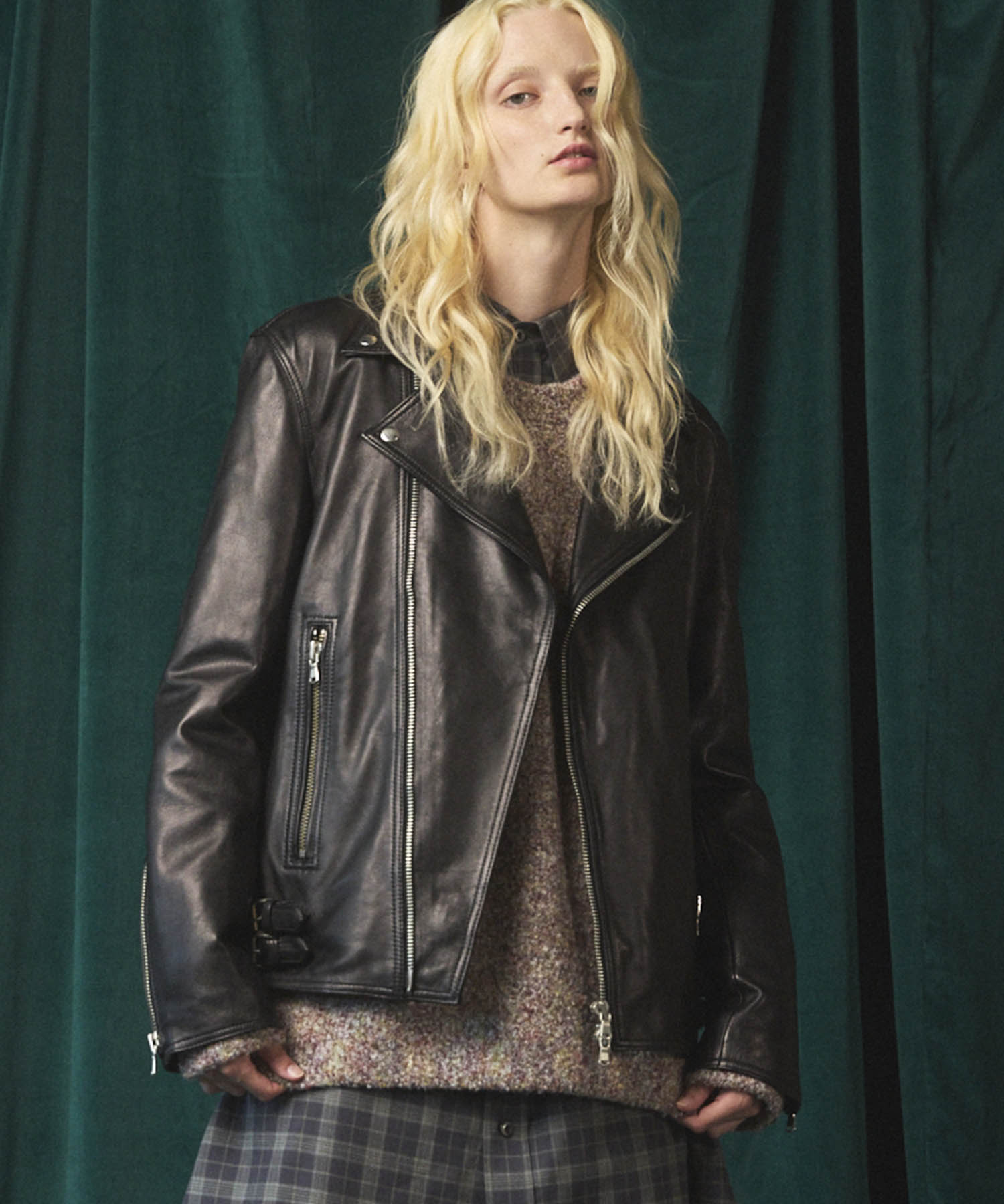 Dress-Fit Sheep Leather Double Rider Jacket
