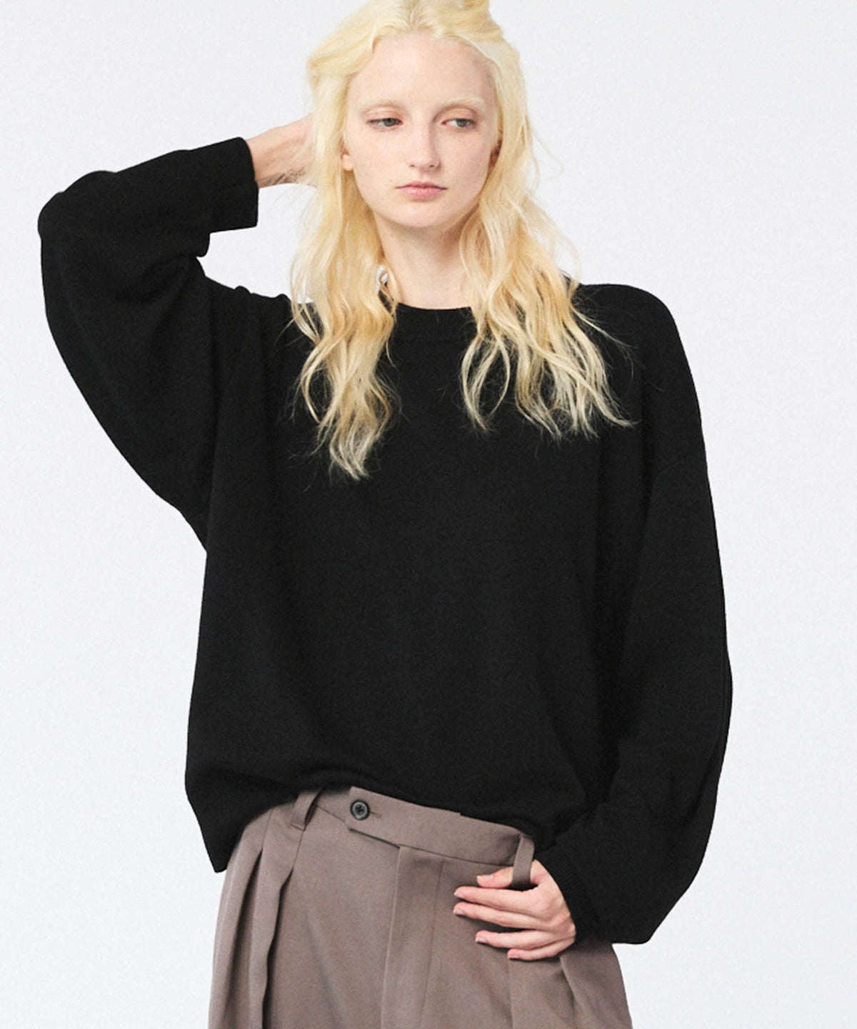 Cashfeel Extra Fine Merino Wool Prime-Over Crew Neck Knit Pullover