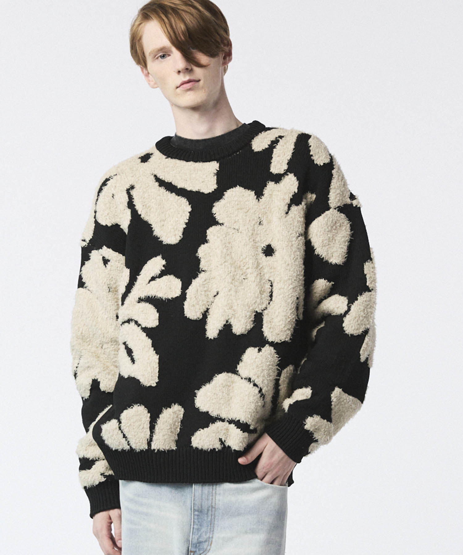 アルベロ　トップス 25AW PRE-ORDER】Botanical Jacquard Prime-Over Crew Neck Knit