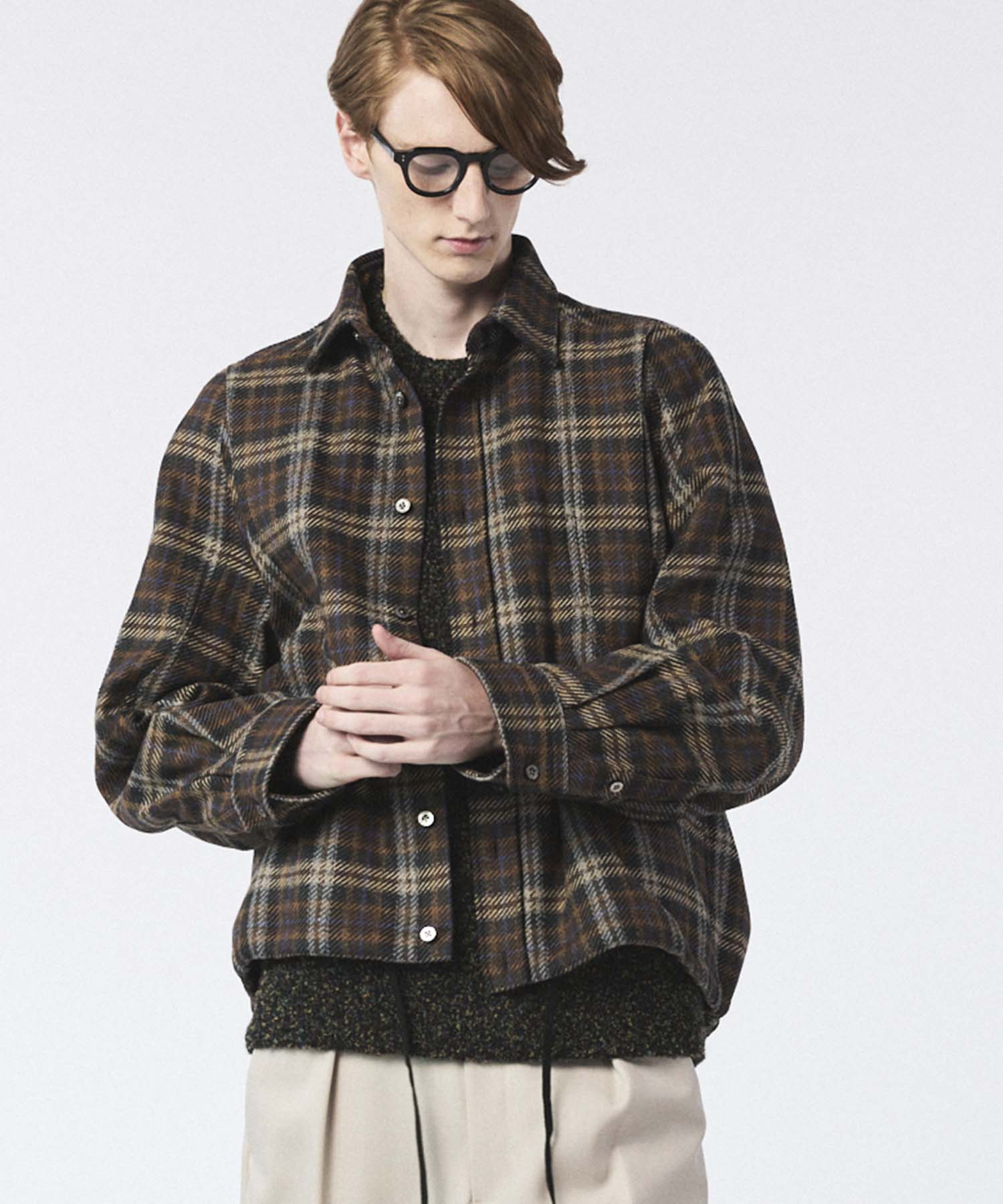 All_From_ Italy様 Italian Dead Stock Fabric】Prime-Over Curved Pocket Shirts