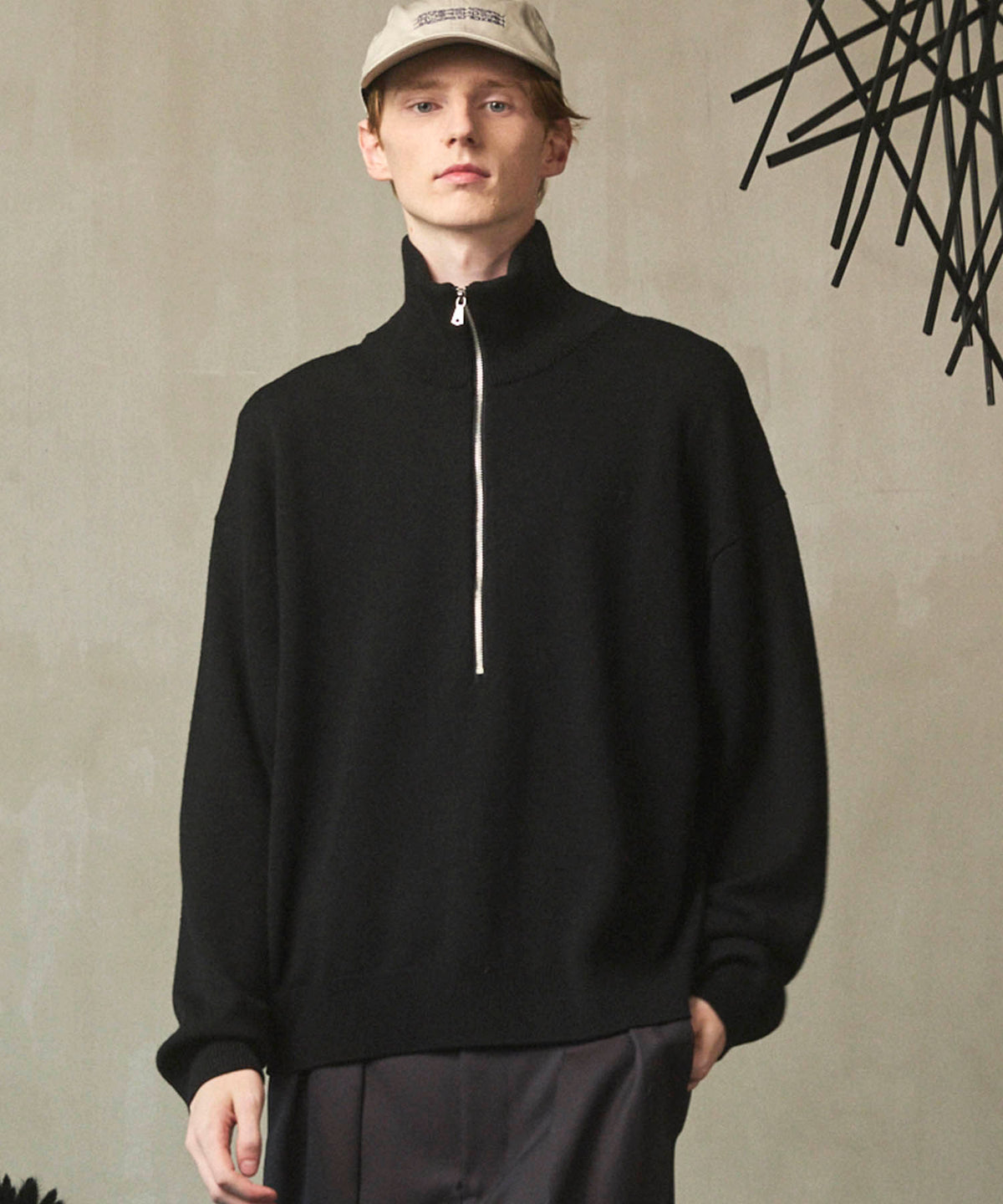 Cashfeel Extra Fine Merino Wool Prime-Over Half Zip Knit Pullover