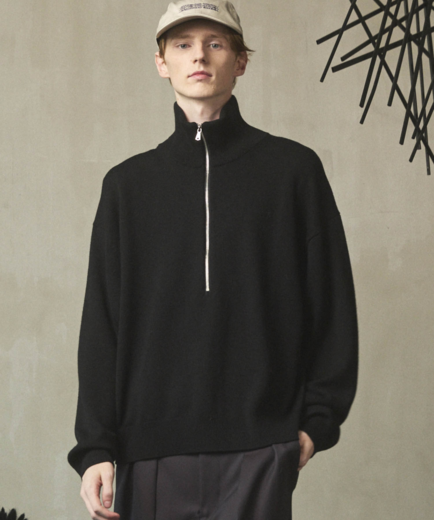 [25AW PRE-ORDER] Cashfeel Extra Fine Merino Wool Prime-Over Half Zip Knit Pullover