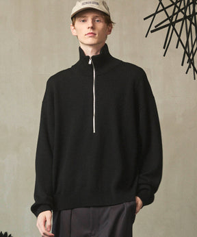 [25AW PRE-ORDER] Cashfeel Extra Fine Merino Wool Prime-Over Half Zip Knit Pullover