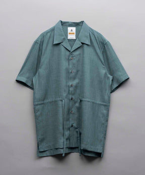 [Sale] Calendering Triacetate Dress-Over Sleeve Sleeve Open Collar Shirt