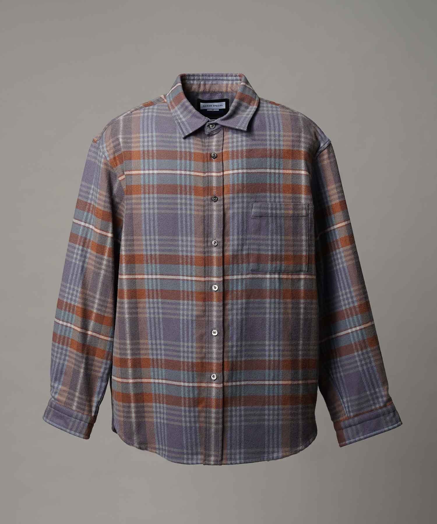 [意大利死库织物]原始的常规领绒布衬衫