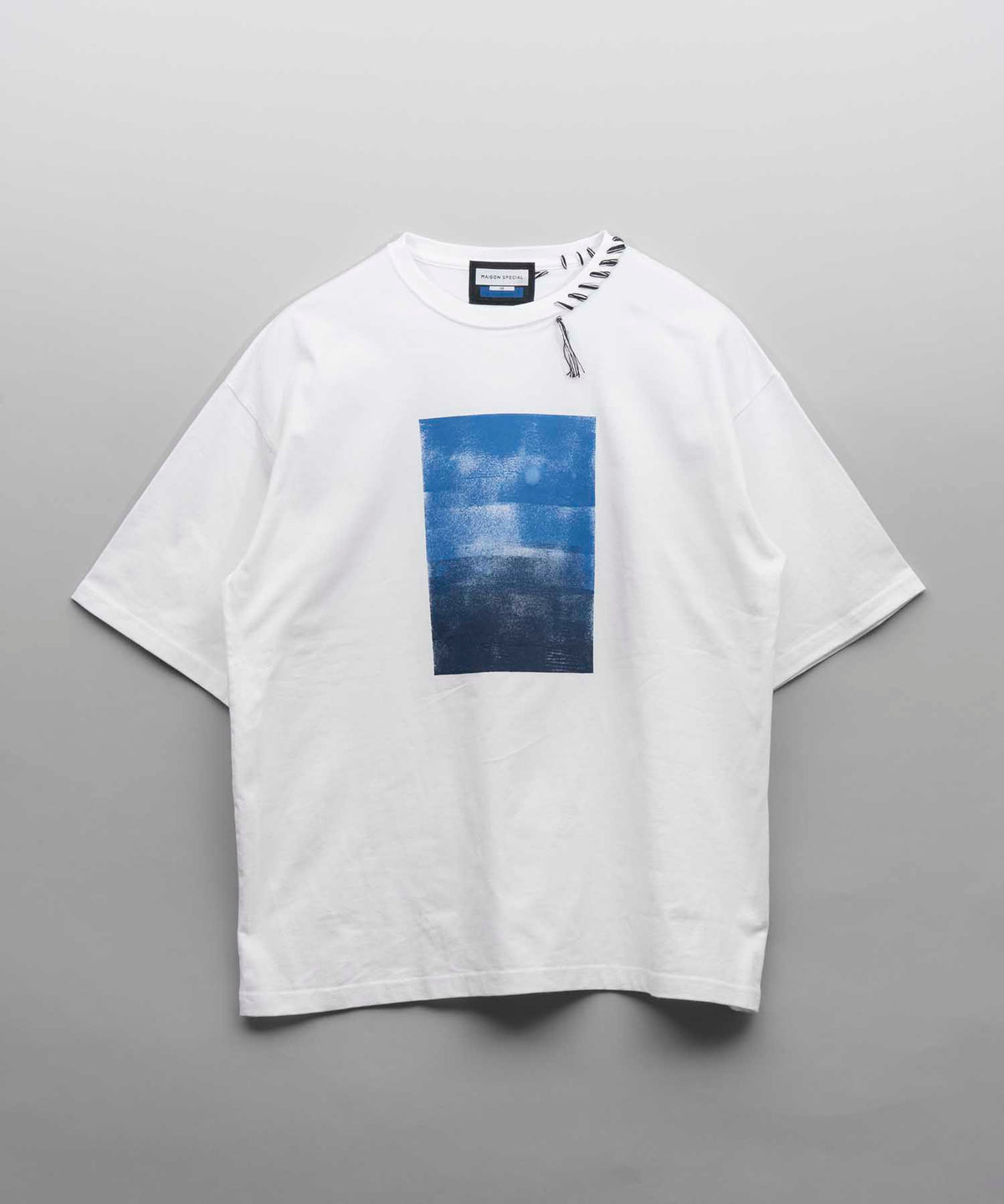 【PRE-ORDER】Abstract Hand-Printed Oversized Stitched Crew Neck T-shirt