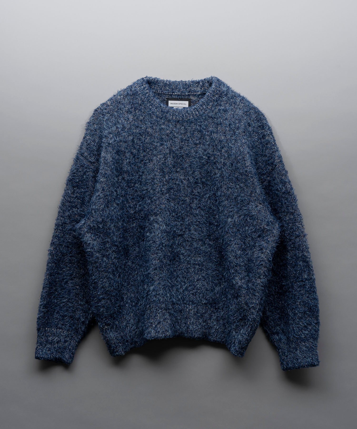 [24AW Pre-Order] MOKOMOKO GRADATION BORDER PRIME-OVER CREW NECK KNIT PULLOVER (copy)