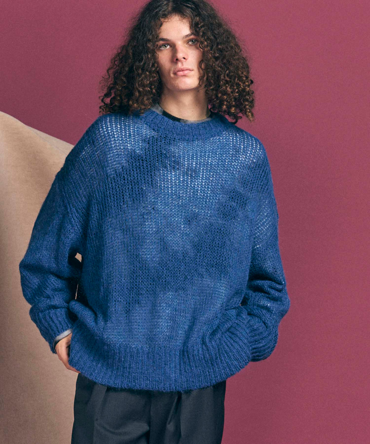 [24AW Pre-Order] Prime-Over Sheer Mohair Wool Knit Pullover