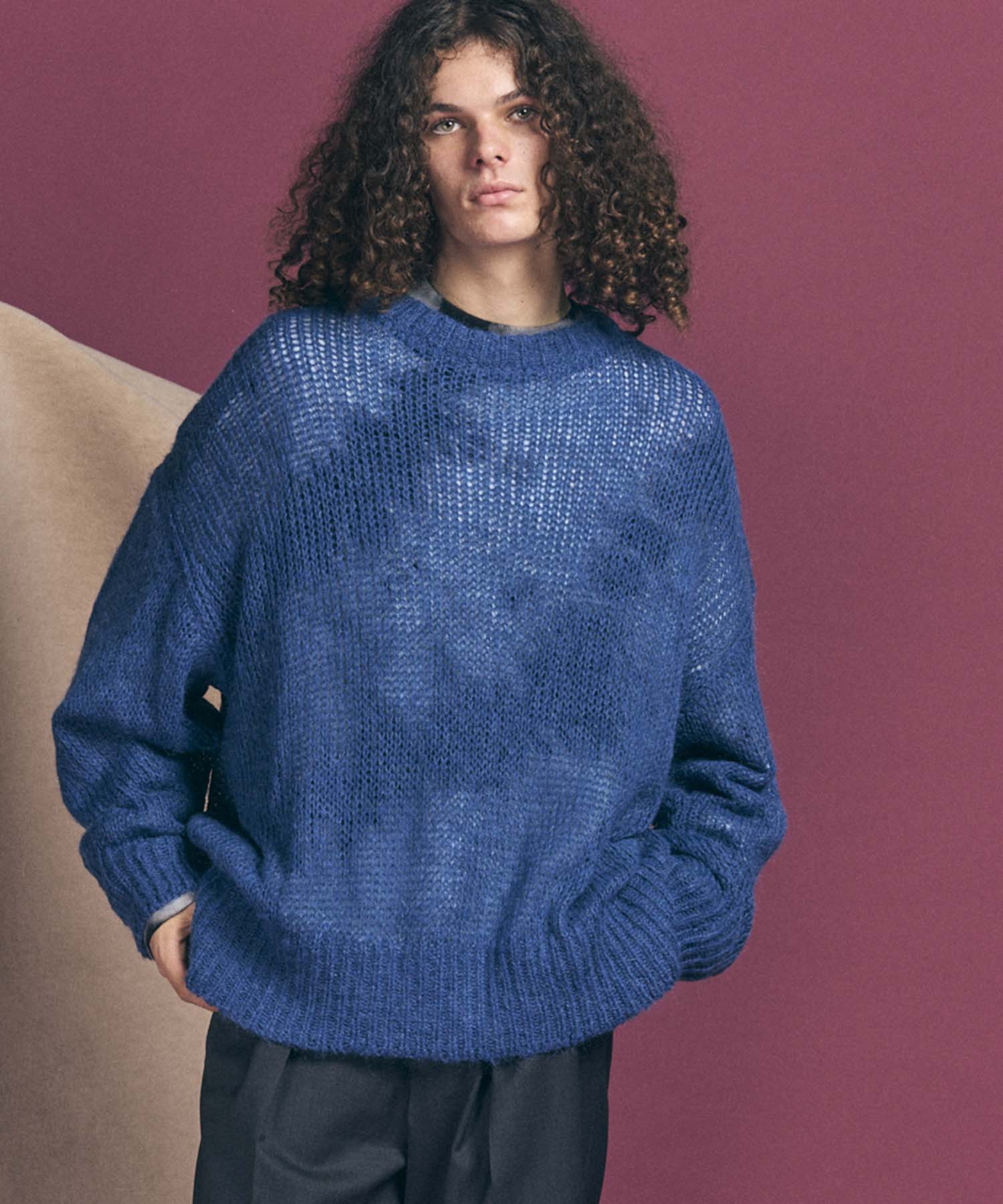 [24AW Pre-Order] Prime-Over Sheer Mohair Wool Knit Pullover