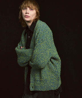 Mix Color Fancy Yarn Prime-Over Knit Cardigan