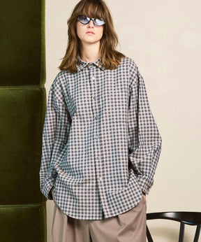 [意大利死库织物] Prime-Over常规衣领衬衫外套