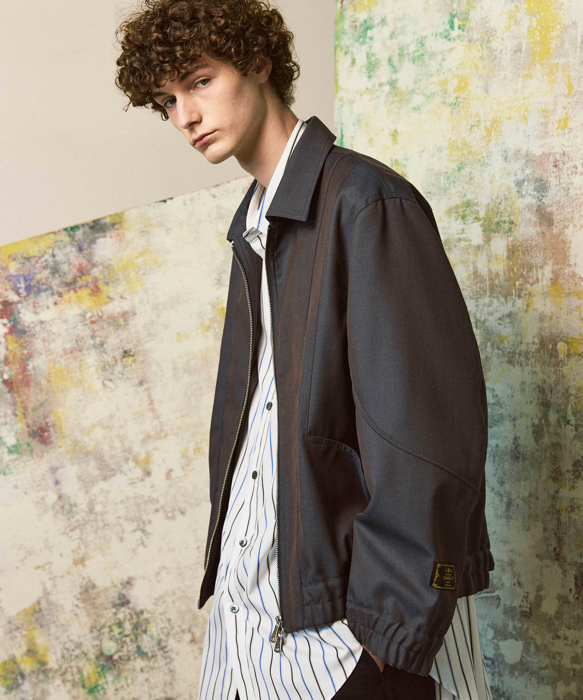 4 Colors Chambray Washable Wool Prime-Over Blouson