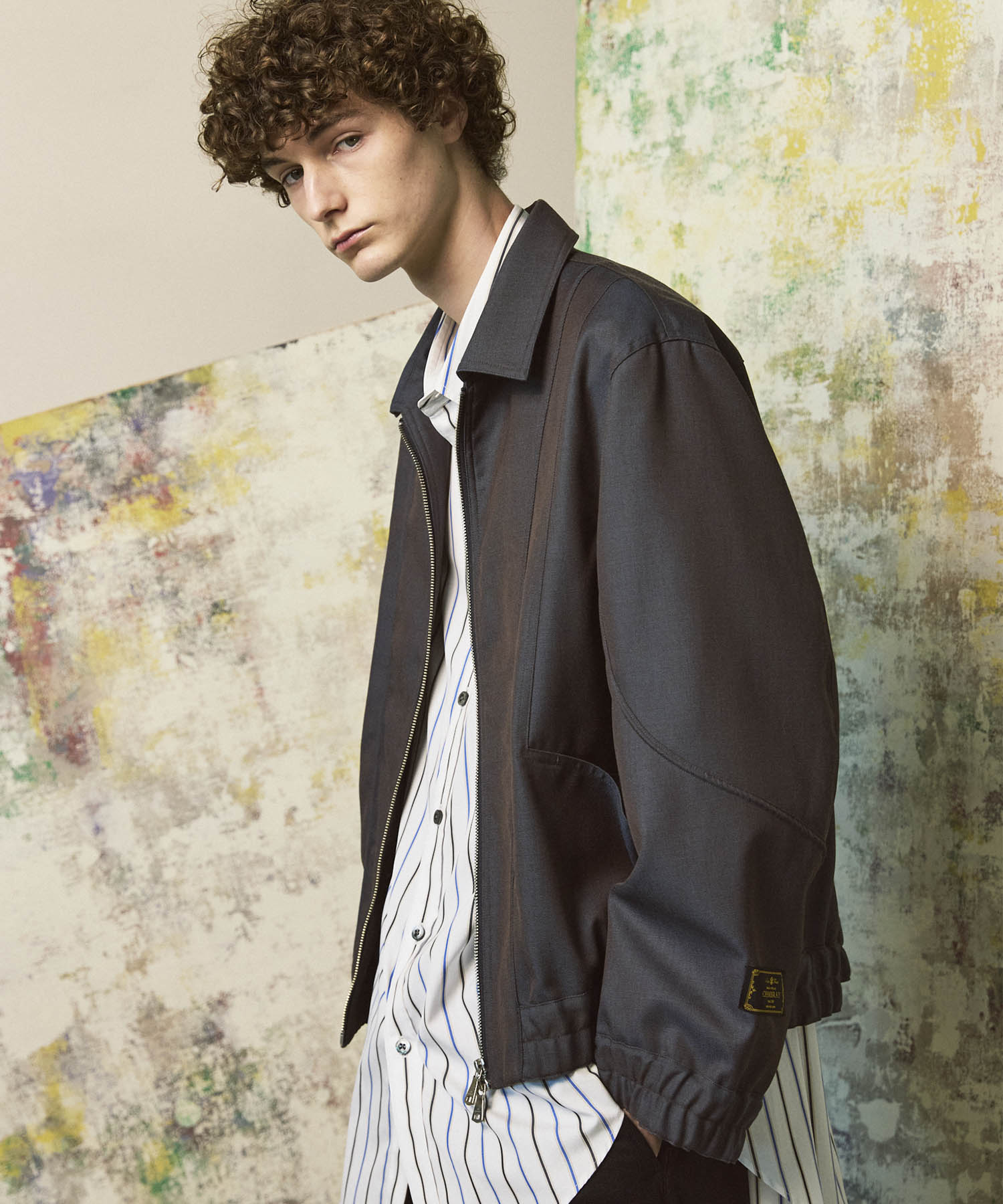 4 Colors Chambray Washable Wool Prime-Over Blouson