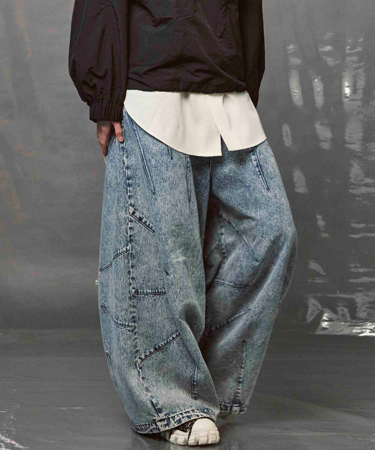 Prime-Wide Denim Balloon Pants