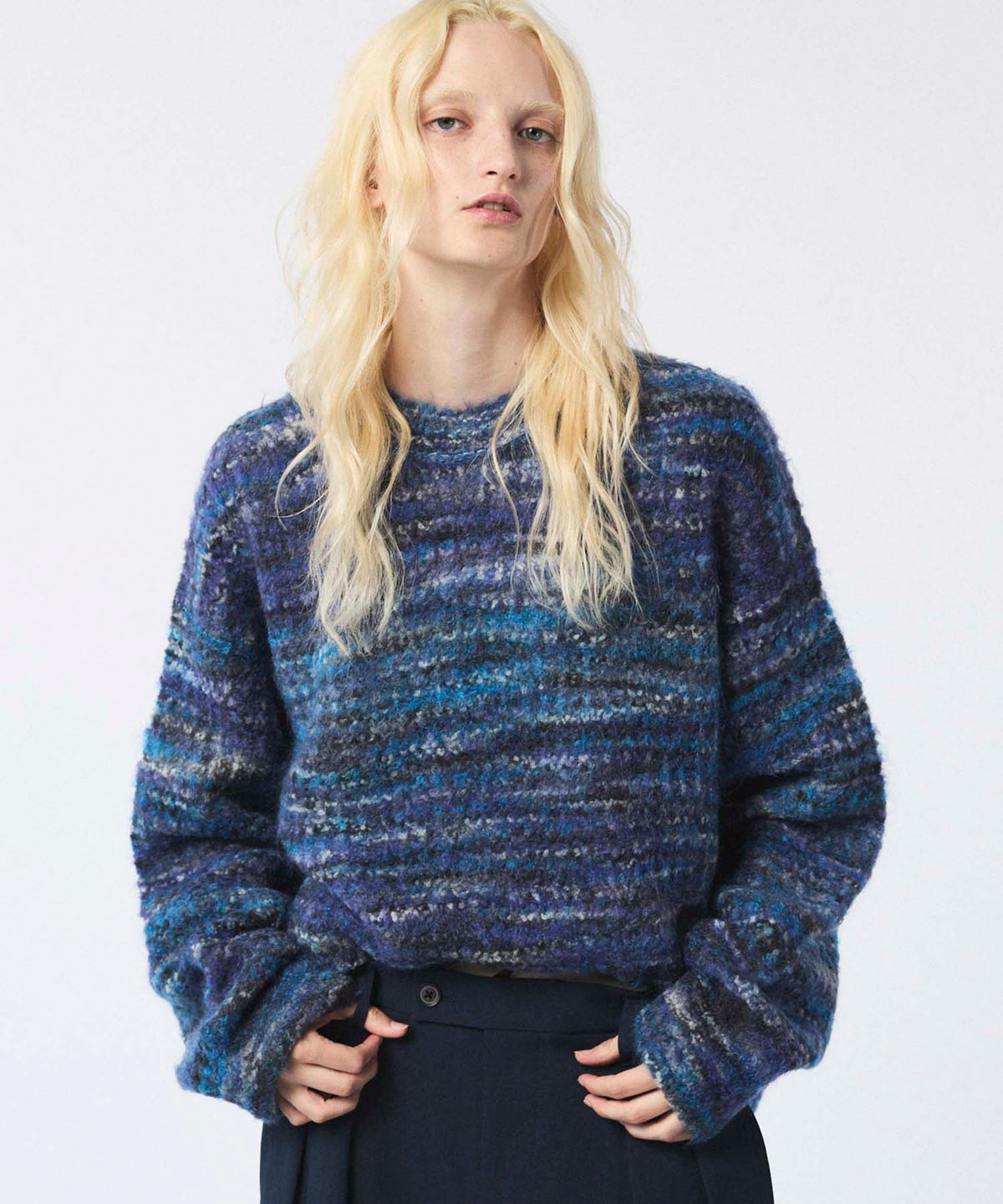 Italian Imported Yarn Prime-Over Crew Neck Pullover Knit
