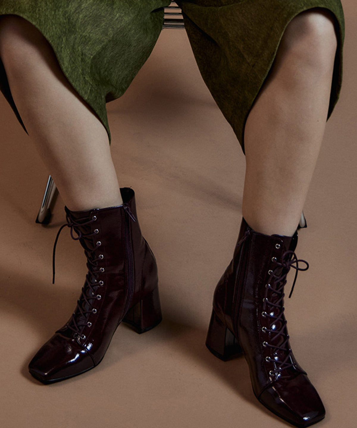 Lace-Up Short Boots