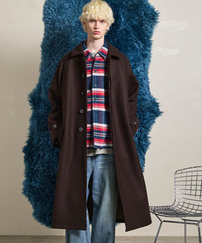 Super140s Prime-Over Melton Balmachan Coat