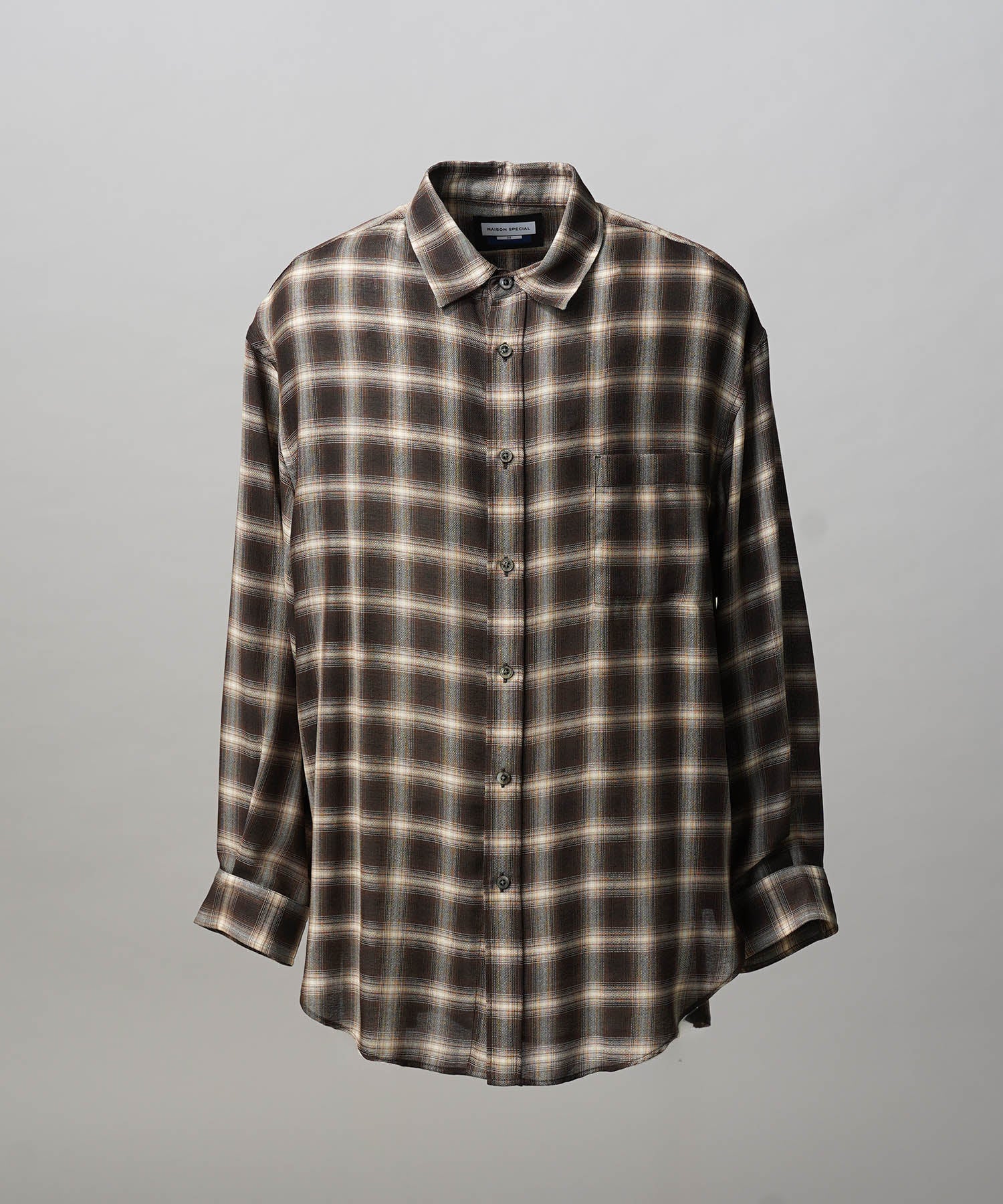 Prime-Over Ombre 점검 일반 칼라 셔츠 코트