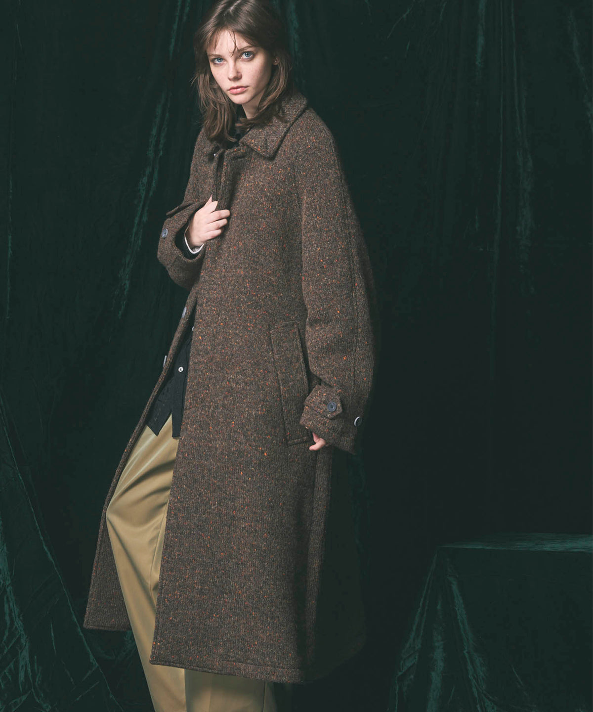 【Italian Dead Stock Fabric】Prime-Over Soutien Collar Coat