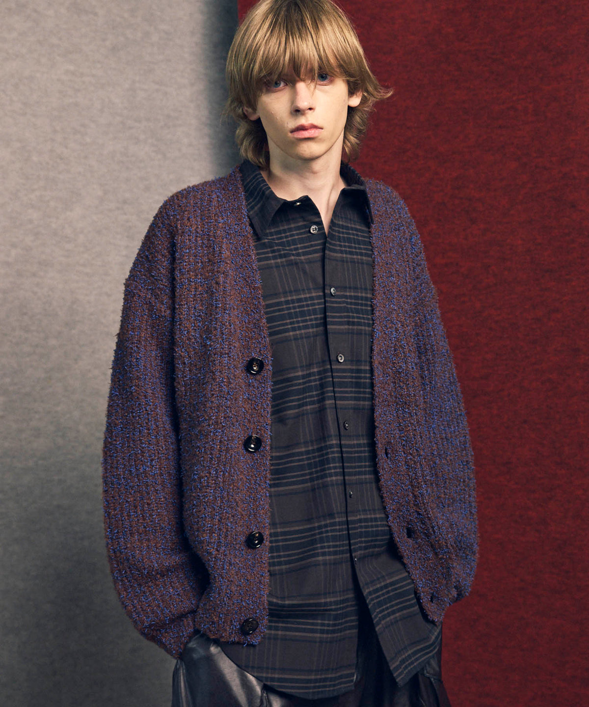 【PRE-ORDER】Mix Color Fancy Yarn Prime-Over Knit Cardigan