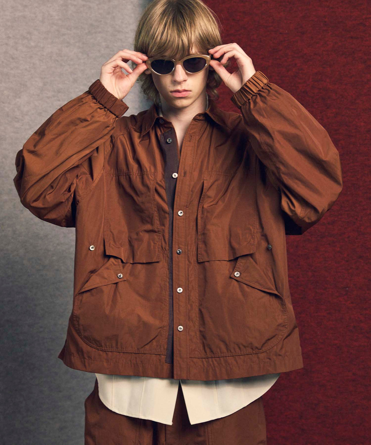 Prime-Over Raglan Sleeve Pocket Shirts Blouson