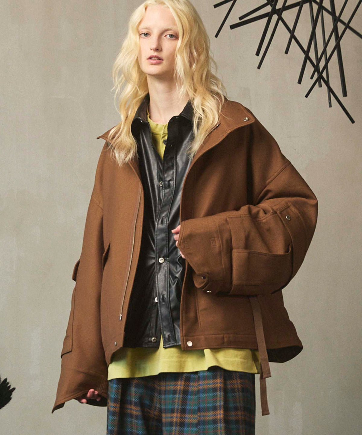 Prime-Over Cargo Big Poket Stand Collar Blouson