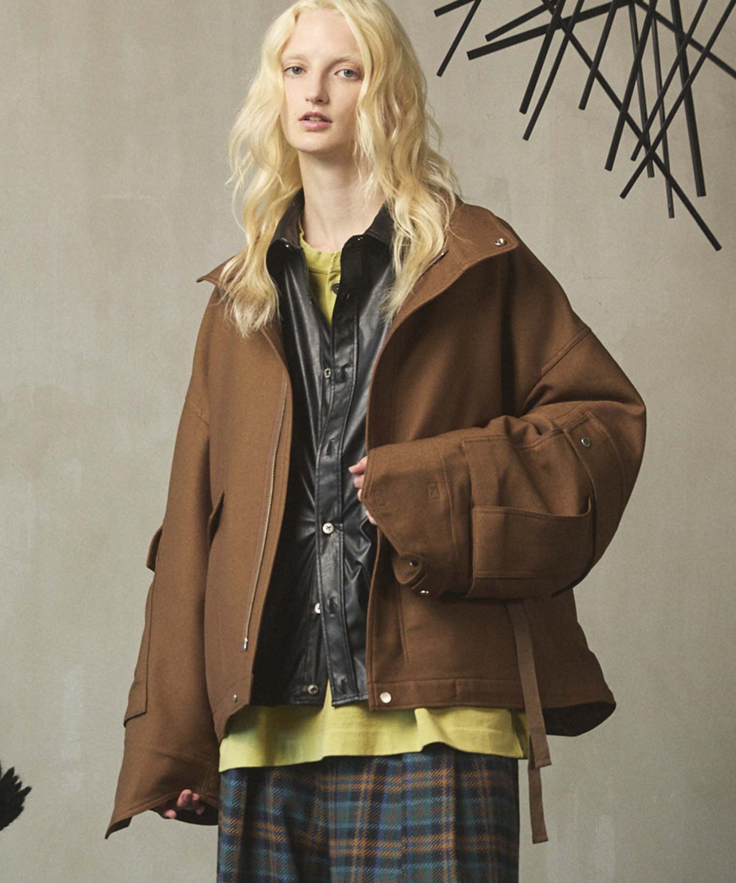 Prime-Over Cargo Big Poket Stand Collar Blouson