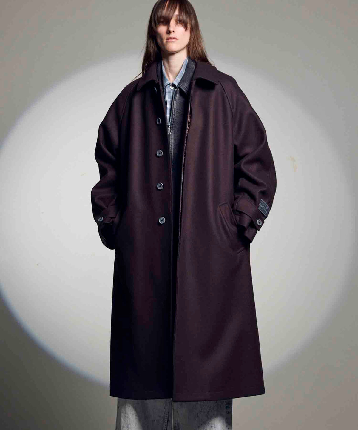 Super140s Prime-Over Melton Balmachan Coat