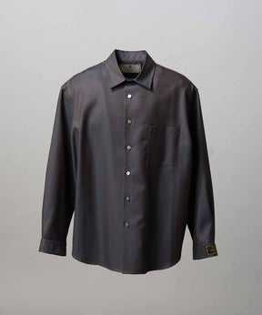 4 색 샹 브레이 씻을 수있는 양모 프라임-오버 일반 칼라 셔츠