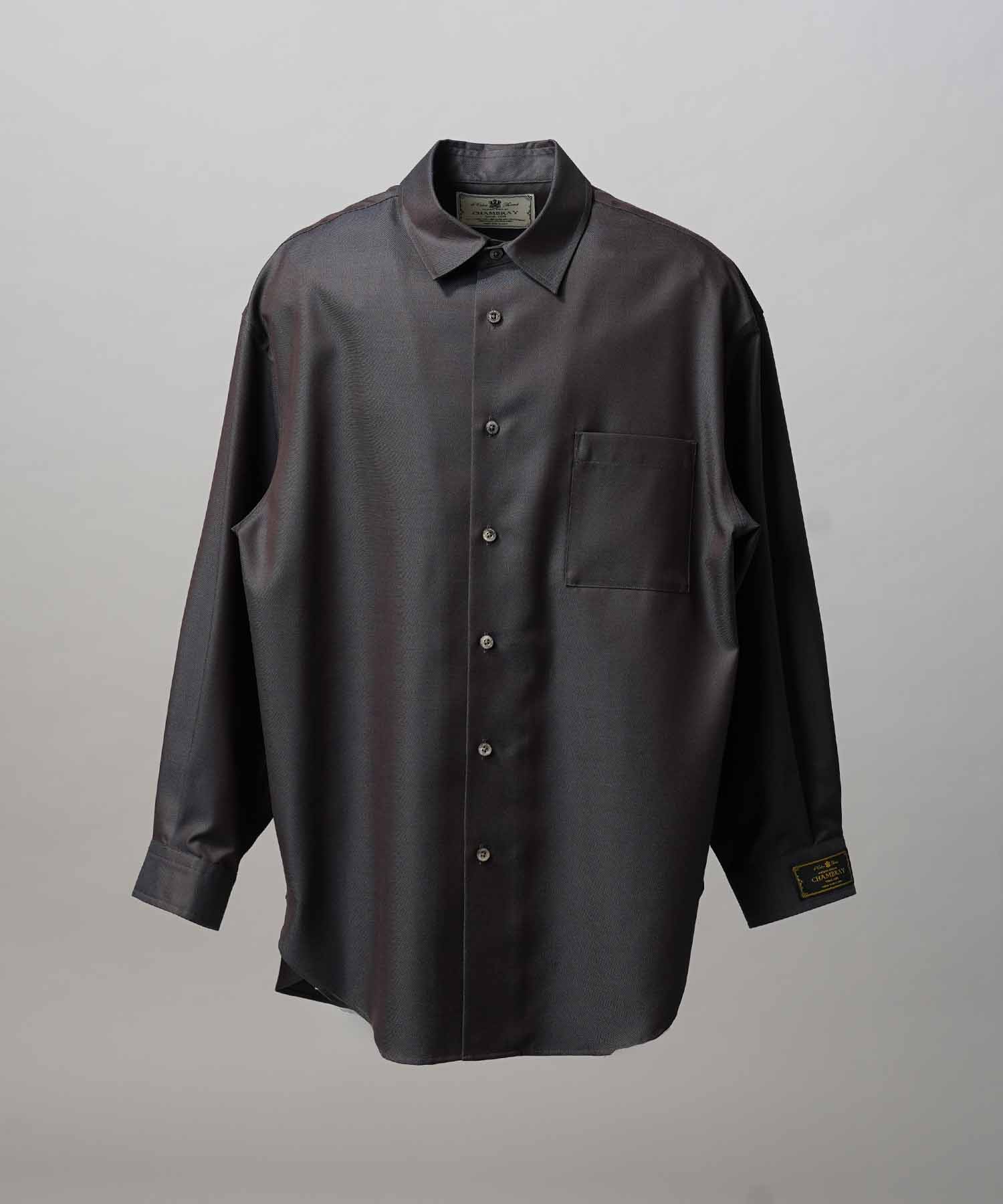 4 Colors Chambray Washable Wool Prime-Over Regular Collar Shirt Coat