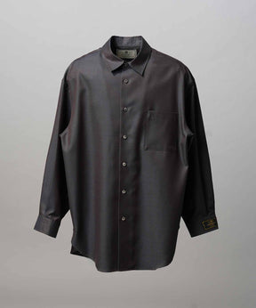 4 Colors Chambray Washable Wool Prime-Over Regular Collar Shirt Coat