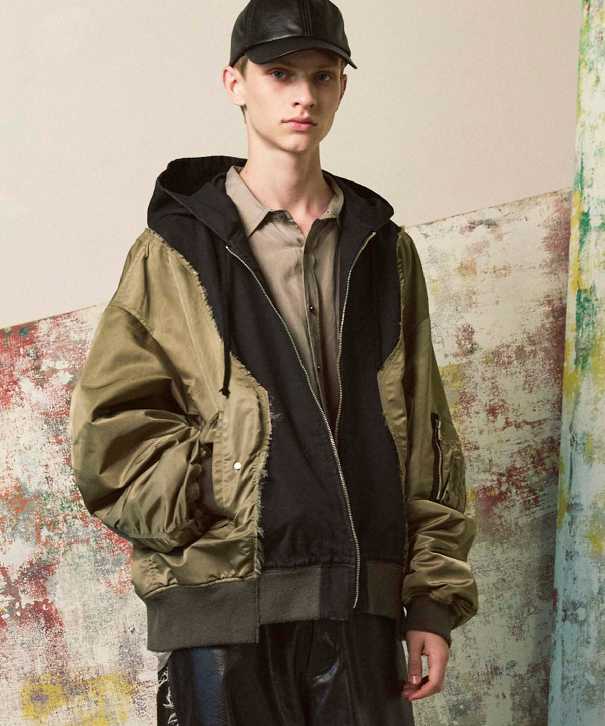 Different Material Docking Prime-Over Military Blouson