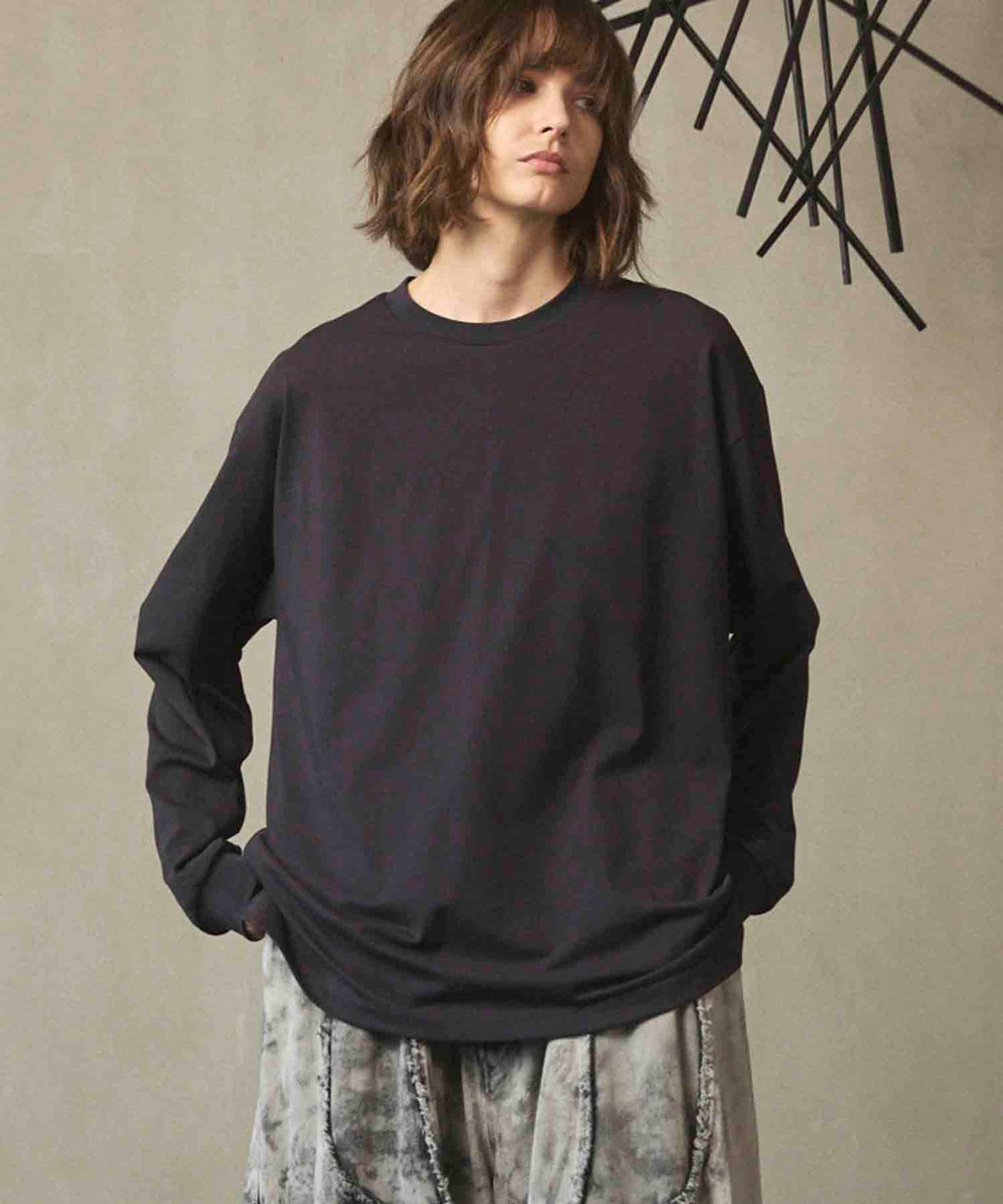 ECIL Plating Prime-Over Crew Neck Long Sleeve T-Shirt